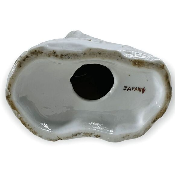 Vintage French Colonial Couple Ceramic Figurine Lamp Base Japan 8in Decor - Picture 6 of 6